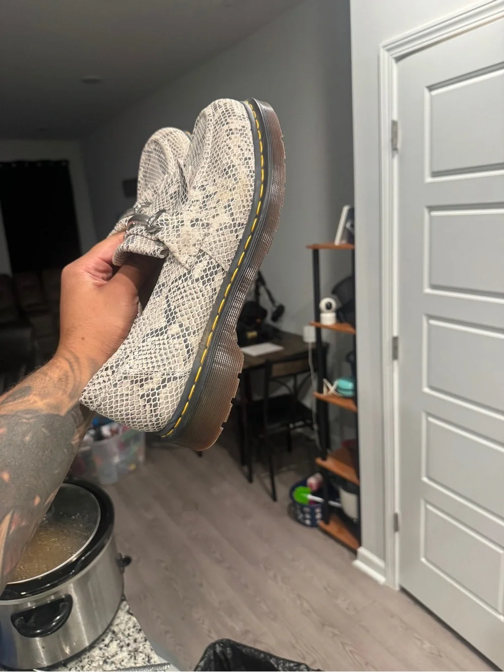 Men's Dr Marten Adrian snaffle Snake-Print Slip-On Loafers